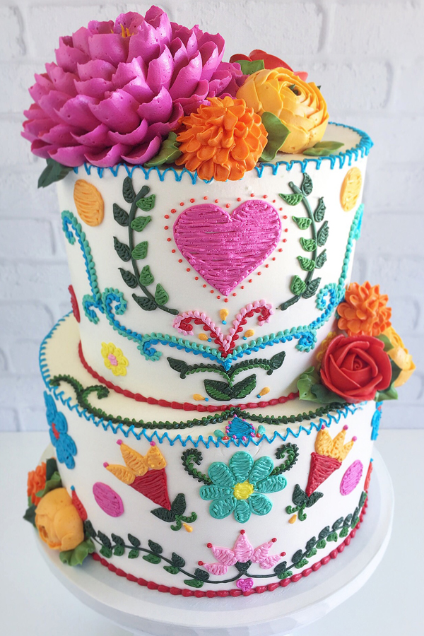 Embroidered cakes by Leslie Vigil