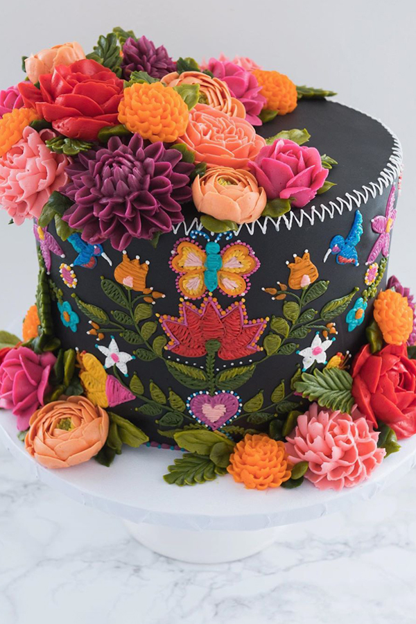 Embroidered cakes by Leslie Vigil