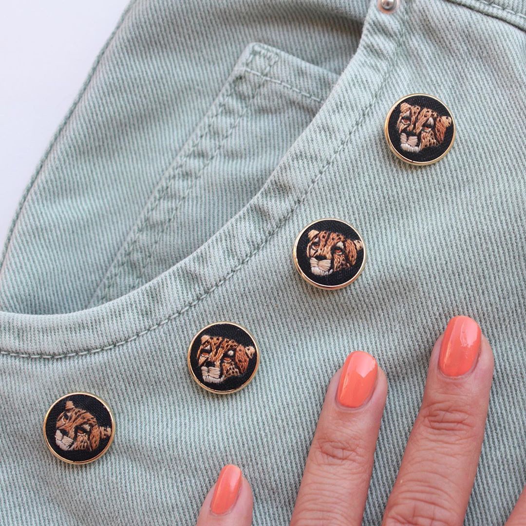 Embroidered pins by Irem Yazici