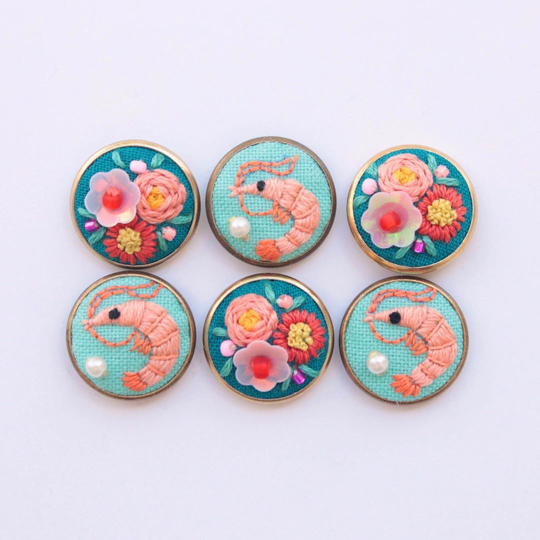 Embroidered pins by Irem Yazici