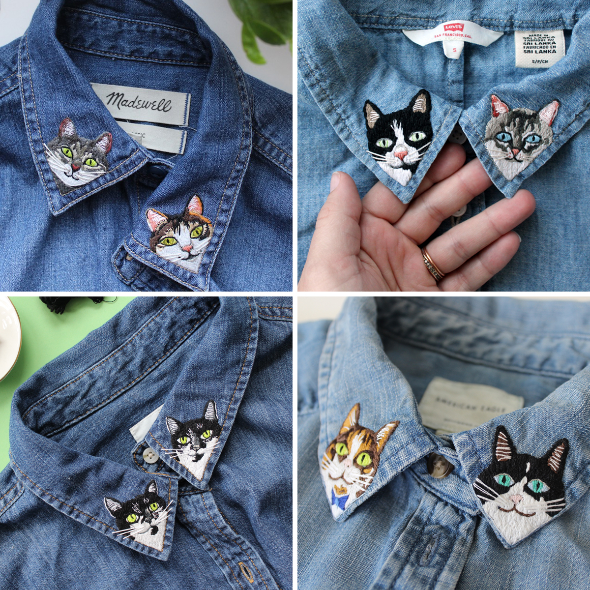 Custom Embroidered Shirt Collars Tell the World How Cool Your Pets Are (Spots Now Open)