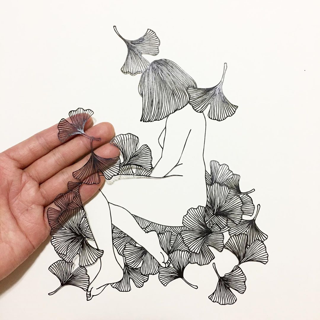 Cut paper art by Kanako Abe