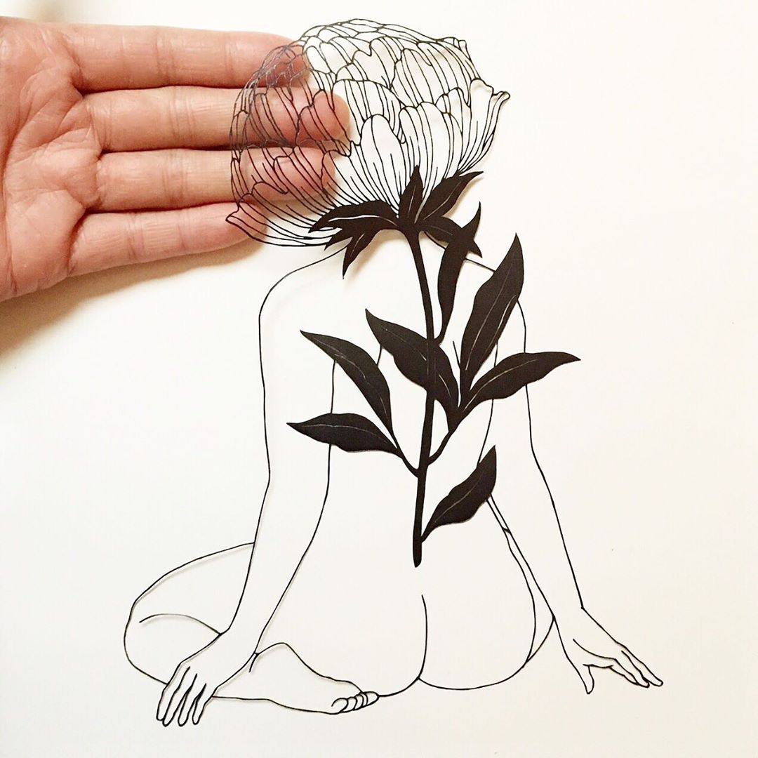 Cut paper art by Kanako Abe