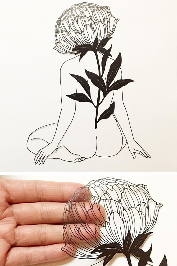 Cut paper art by Kanako Abe