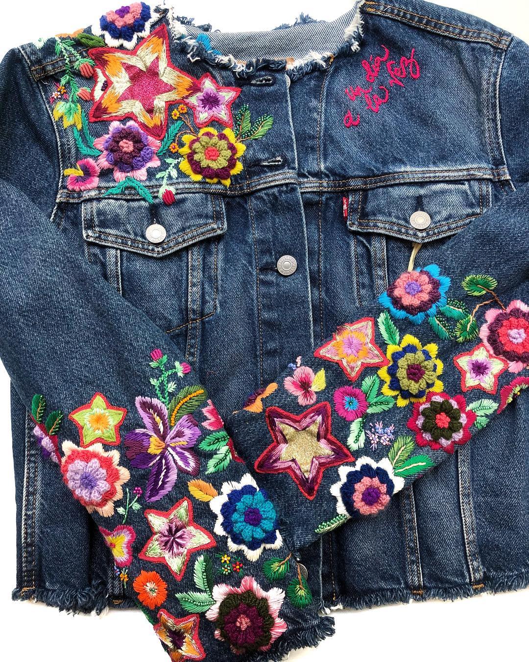 Colorful Embroideries Transforms Humble Denim Jackets into Wearable ...