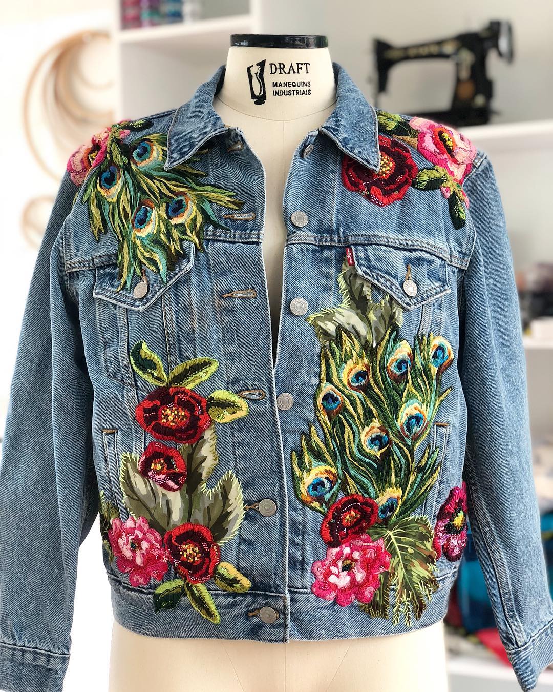 Colorful Embroideries Transforms Humble Denim Jackets into Wearable ...