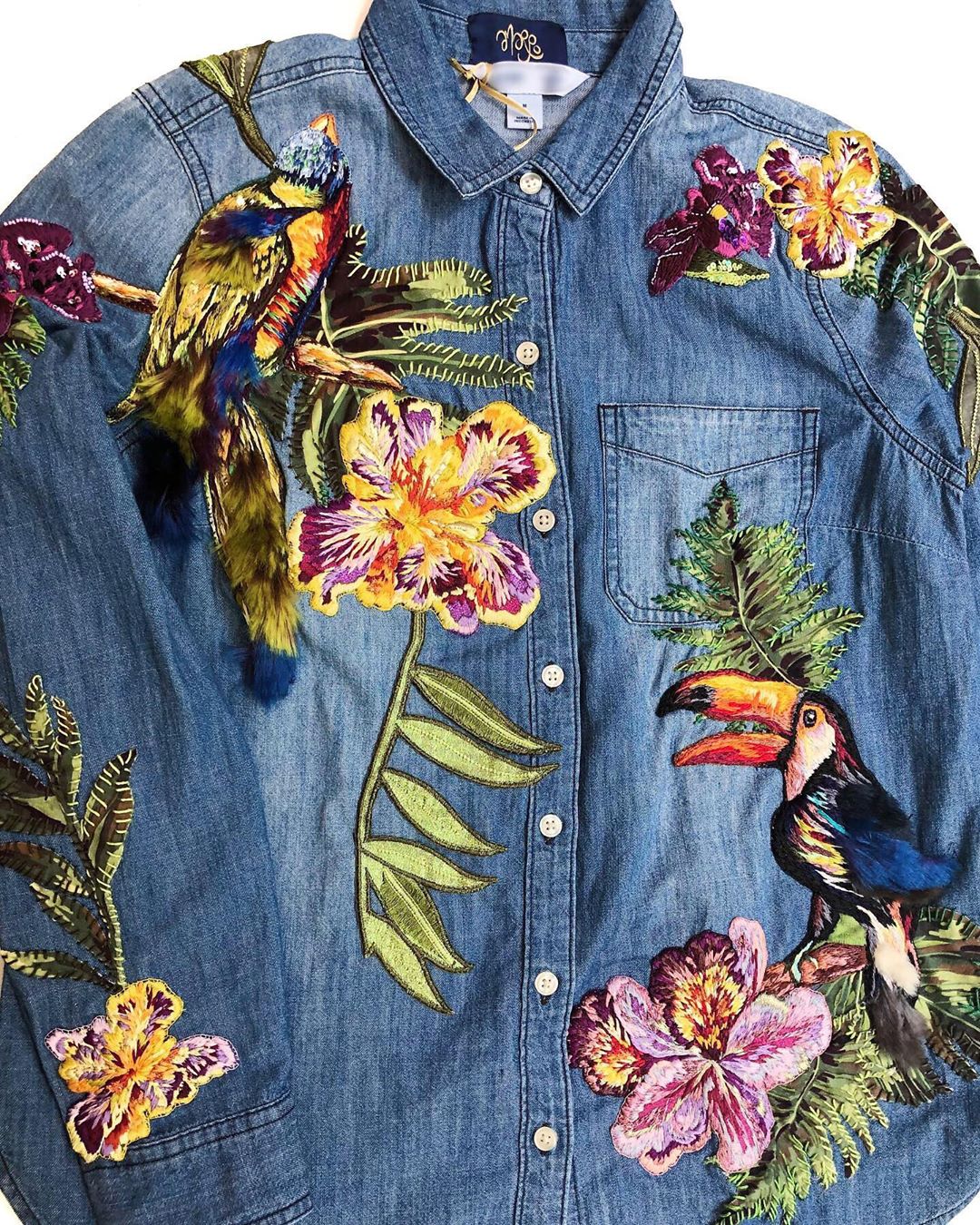 Embroidered denim jacket by Amarpo