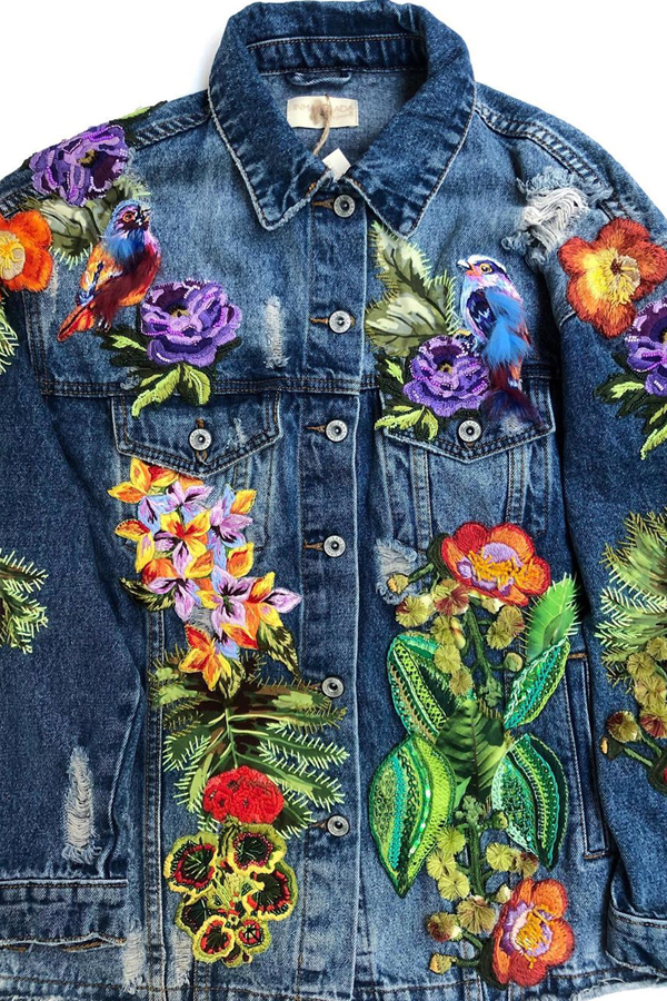 Embroidered denim jacket by Amarpo