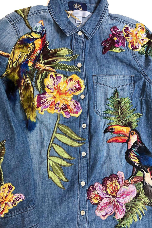 Embroidered denim jacket by Amarpo