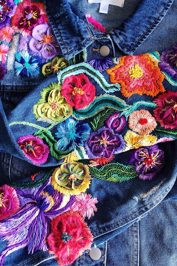 Embroidered denim jacket by Amarpo