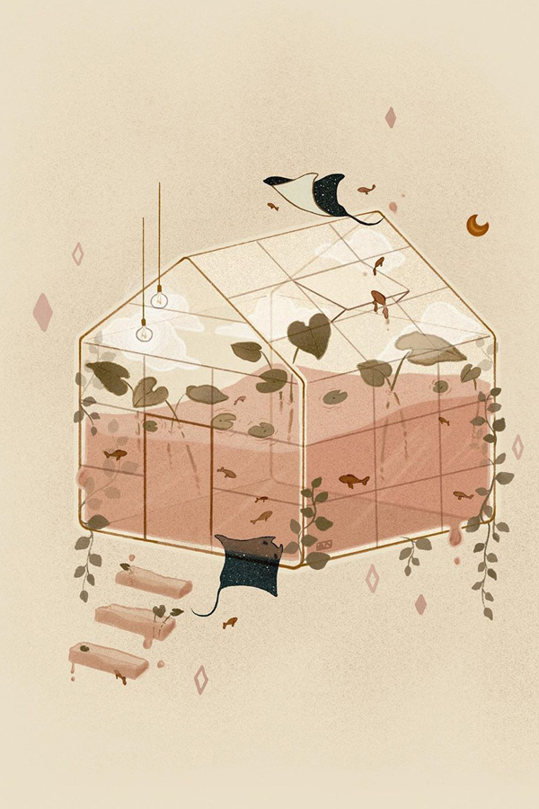 Dreamlike illustration by Angie Nguyen