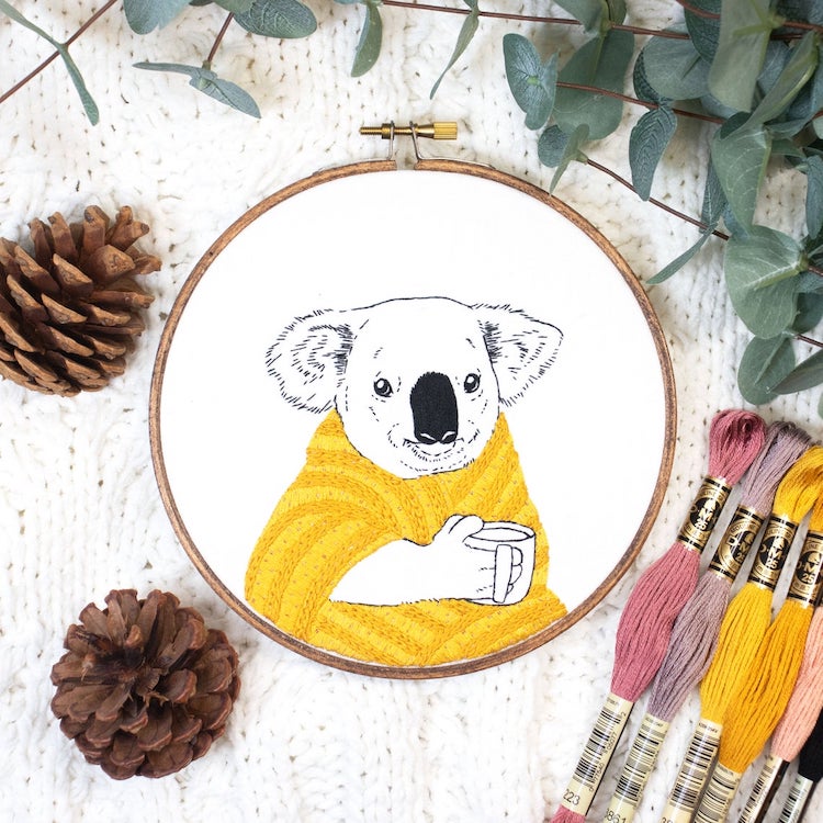 Autumn embroidery pattern