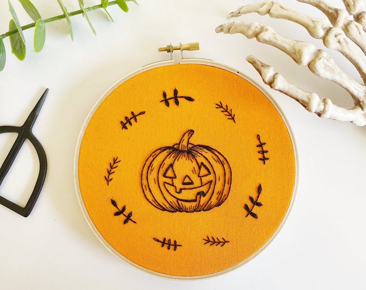 Pumpkin embroidery pattern