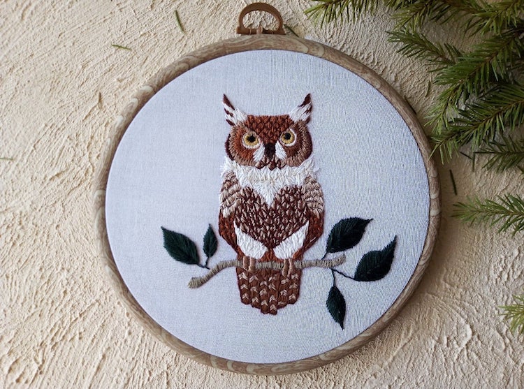 Fall embroidery pattern