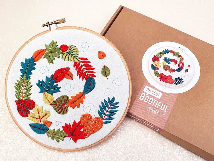 Fall embroidery kit