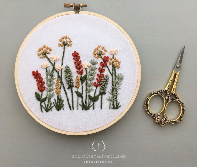 Fall embroidery pattern