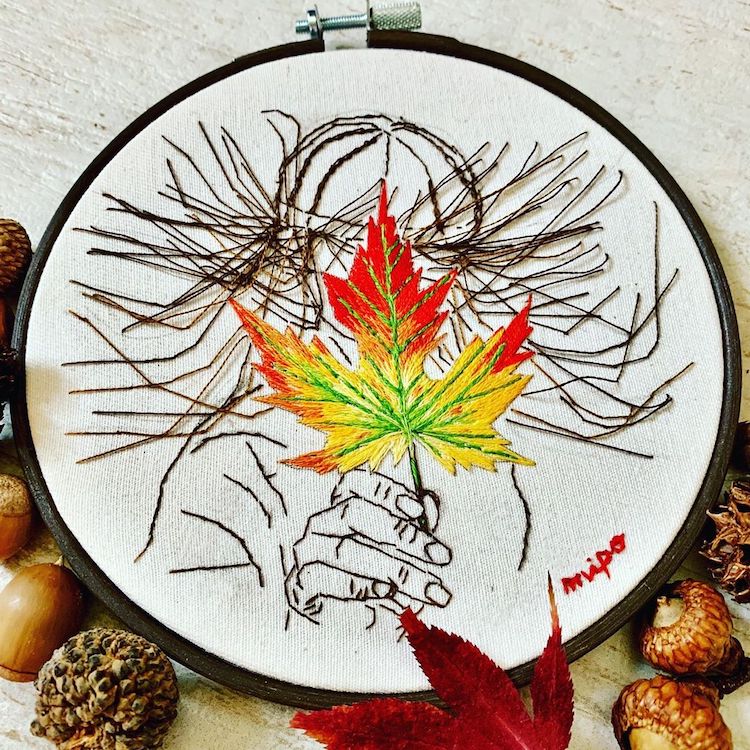 Fall embroidery patterns