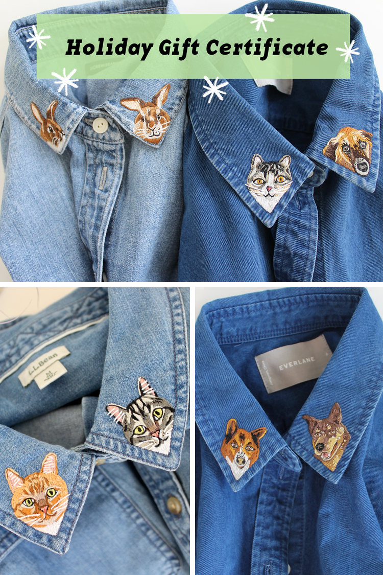 Personalized gift of embroidered collars with animals