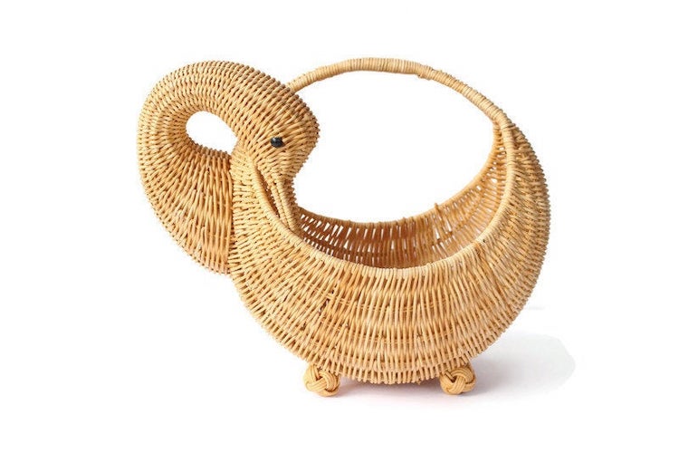 Vintage swan basket