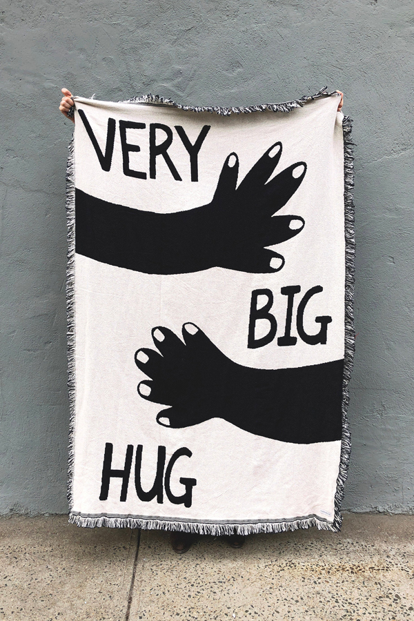 "Very Big Hug" illustrated blanket