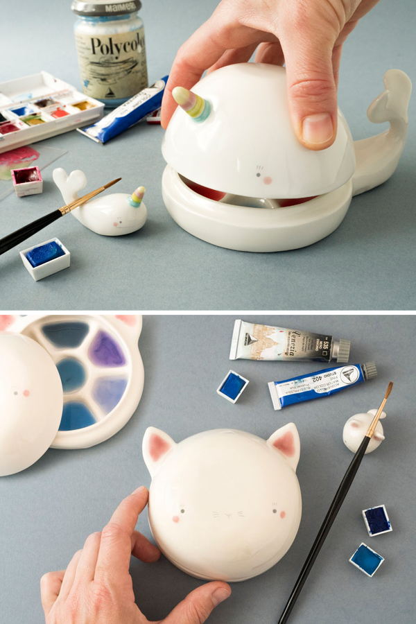 Animal-shaped ceramic palette