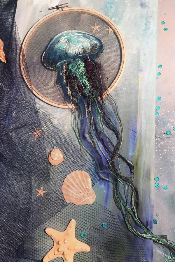 Tulle embroidery by Yuliya Kucherenko