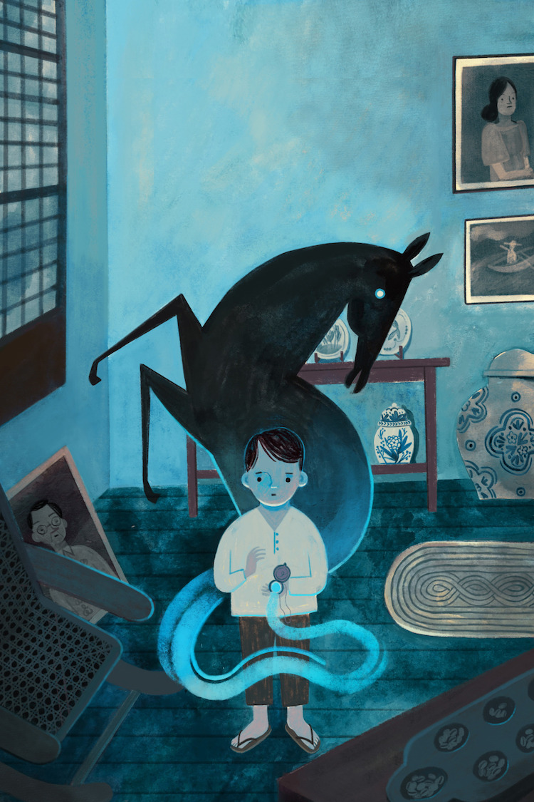 Fantastical illustration by Yas Imamura