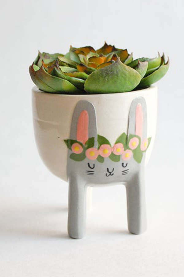 Ceramic bunny planter