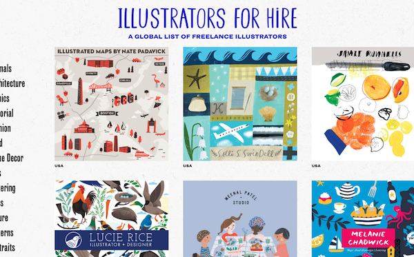 Illustrators for Hire Directory