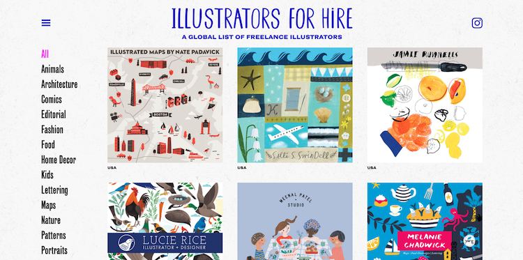 Illustrators for Hire Directory