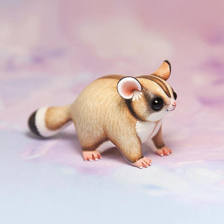 Polymer clay animal sculpture by Ramalama Creatures