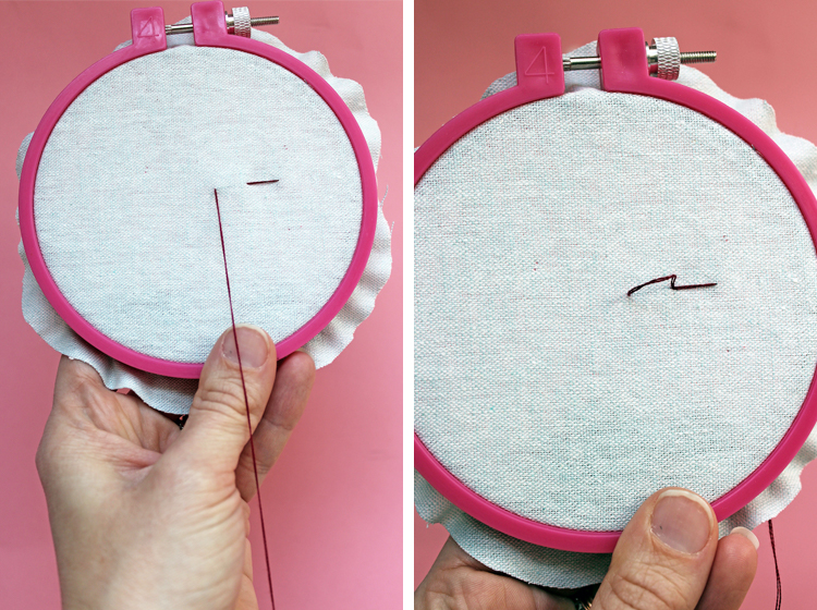 How to embroider the back stitch