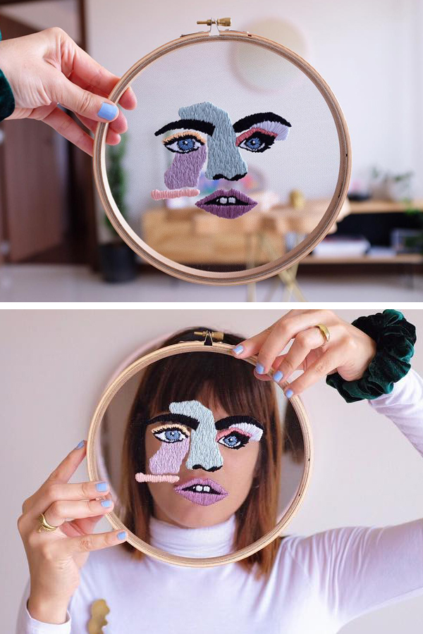Hand Embroidered Faces