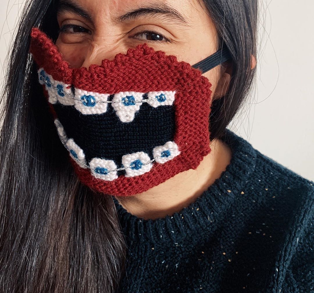 Knitted Face Masks Encourage Social Distancing by Being Bizarre