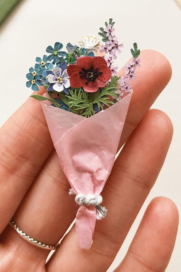 Bouquet of paper flowers