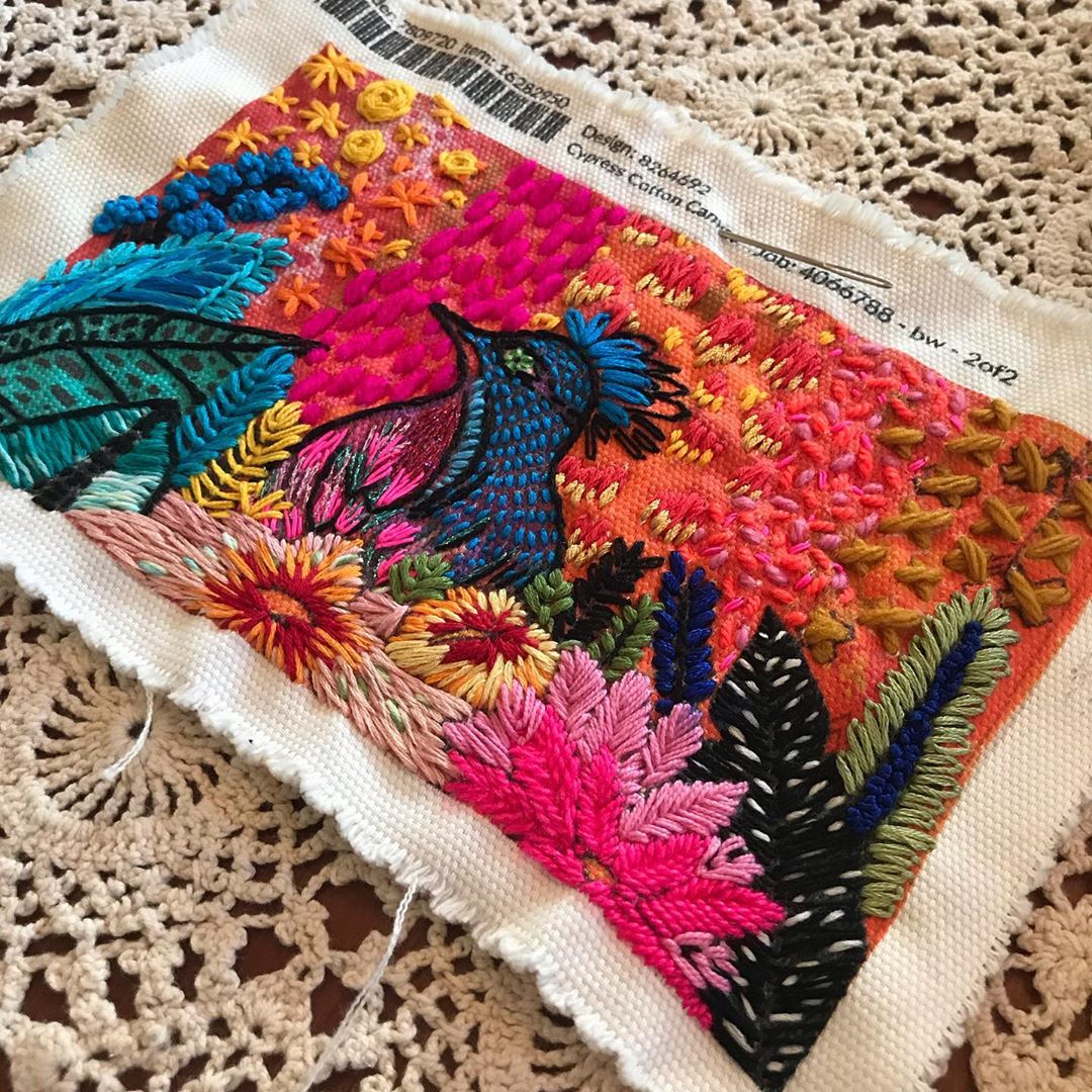 Hand embroidery art by Daniela Cermenati