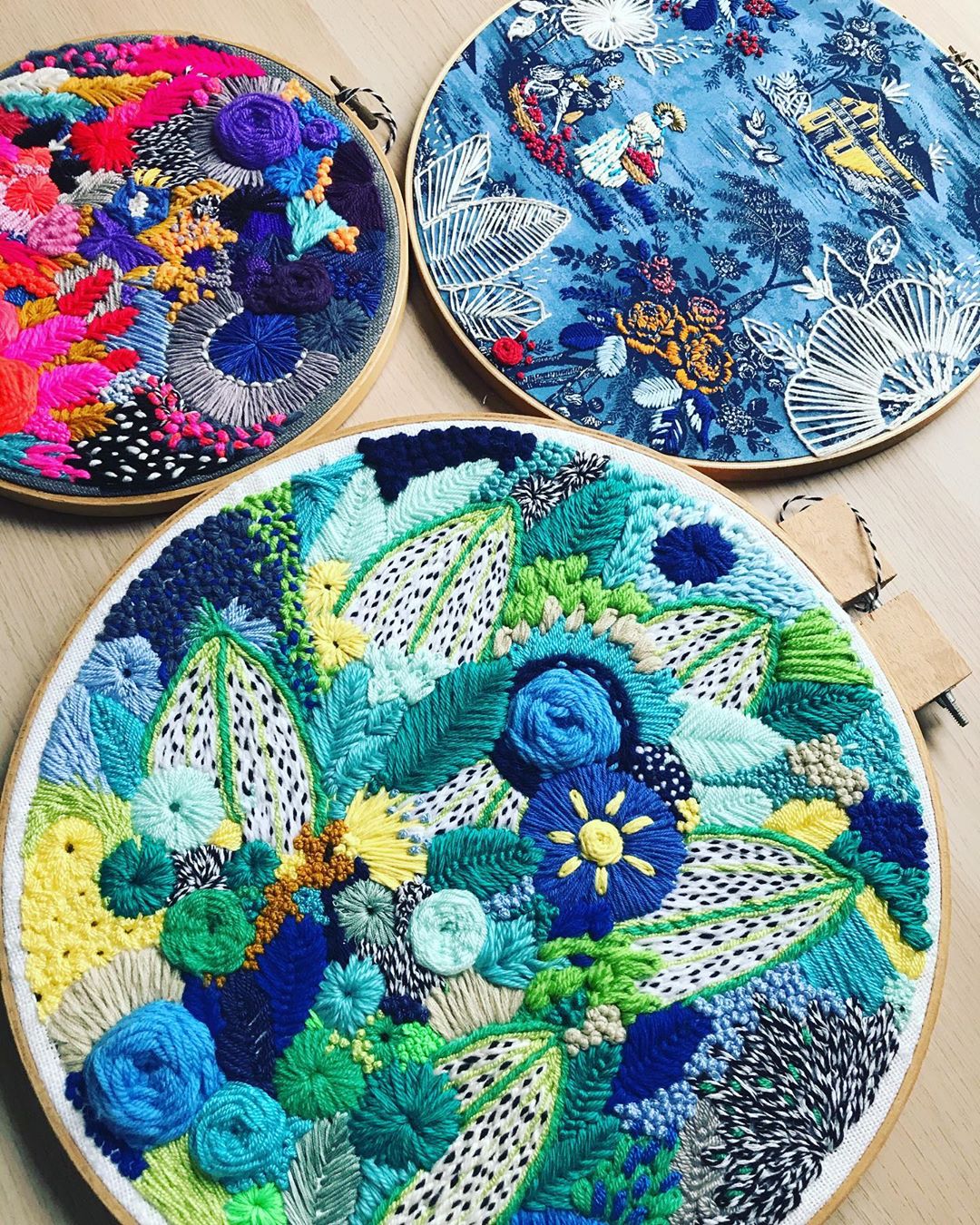 Hand embroidery art by Daniela Cermenati