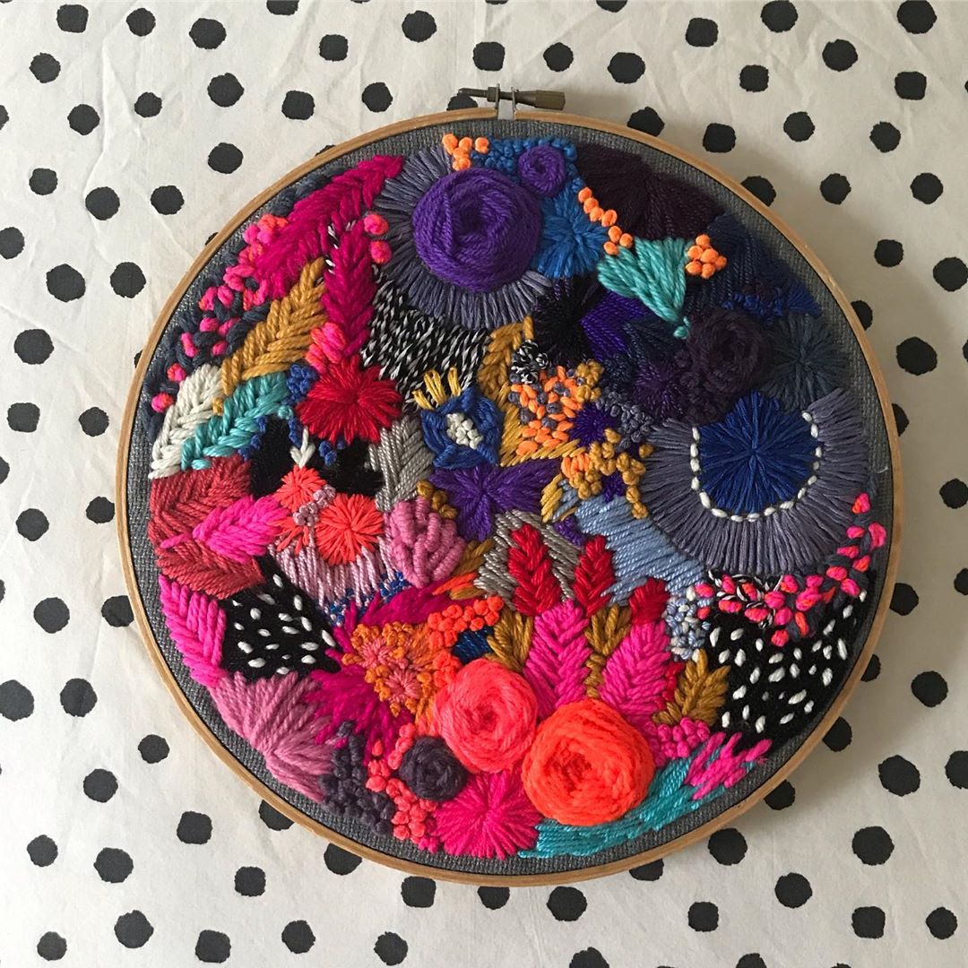 Hand embroidery art by Daniela Cermenati
