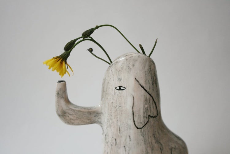 Elephant ceramic vase