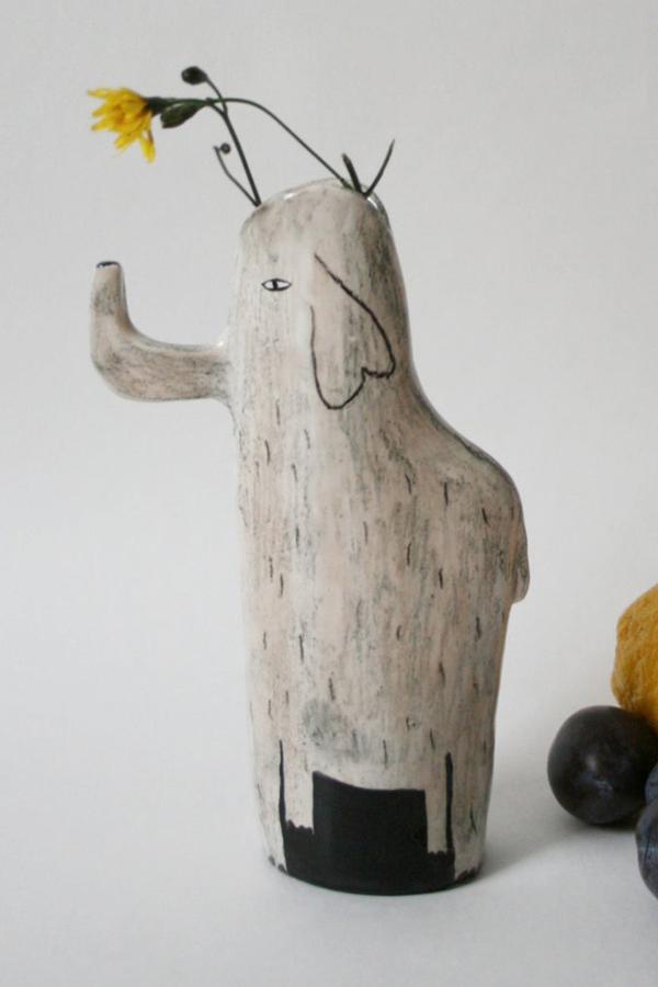 Elephant ceramic vase