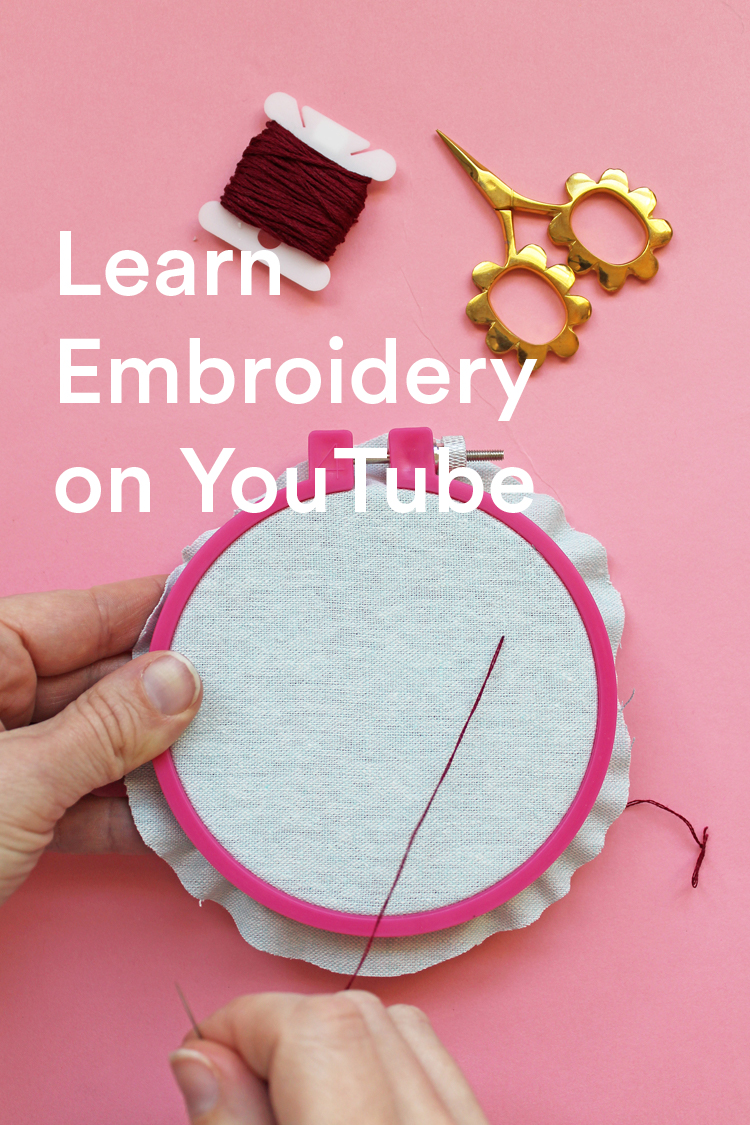 Learn embroidery on YouTube