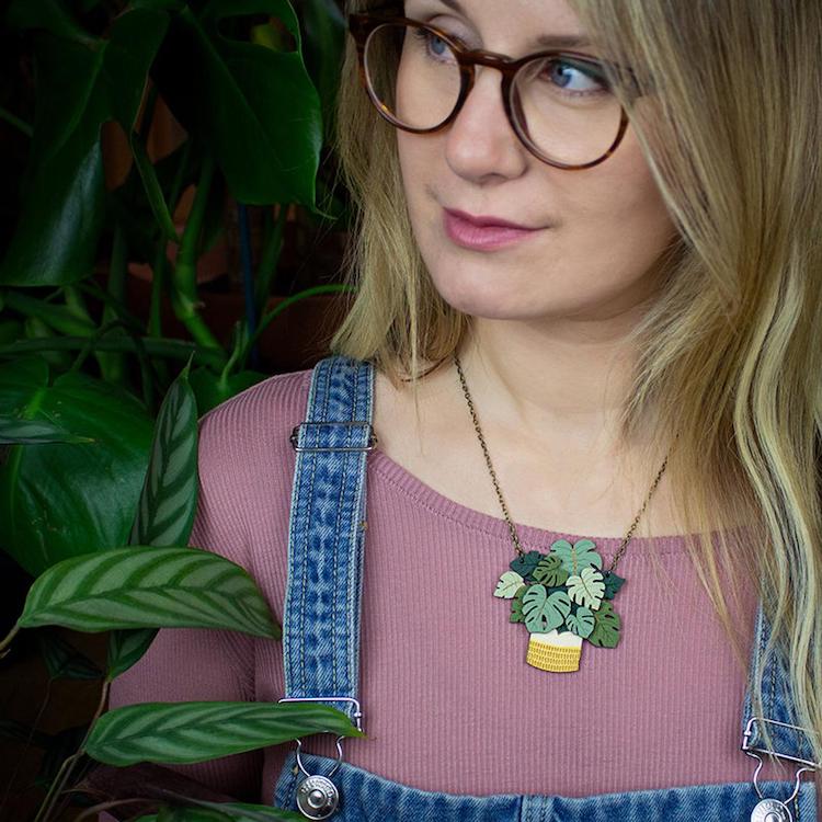 Houseplant wooden necklaces