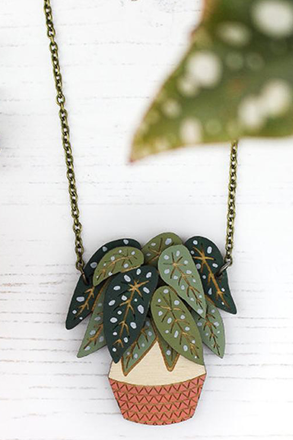 Houseplant wooden necklaces