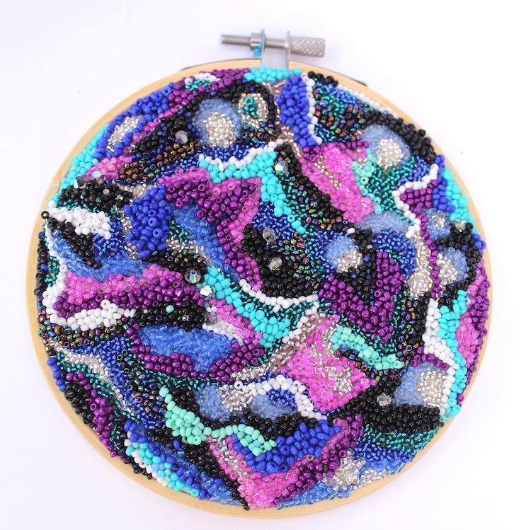 Bead embroidery by Celia Jayi