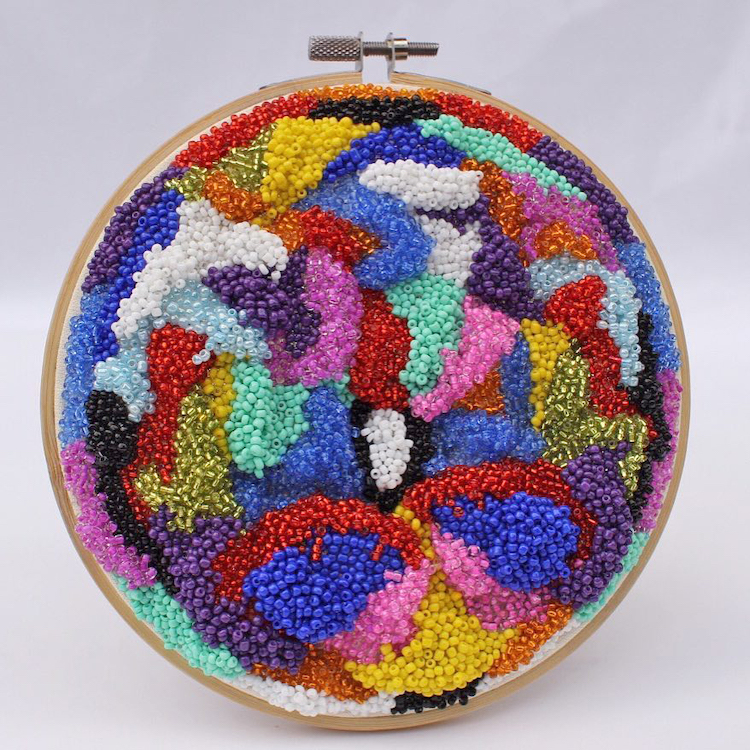 Bead embroidery by Celia Jayi