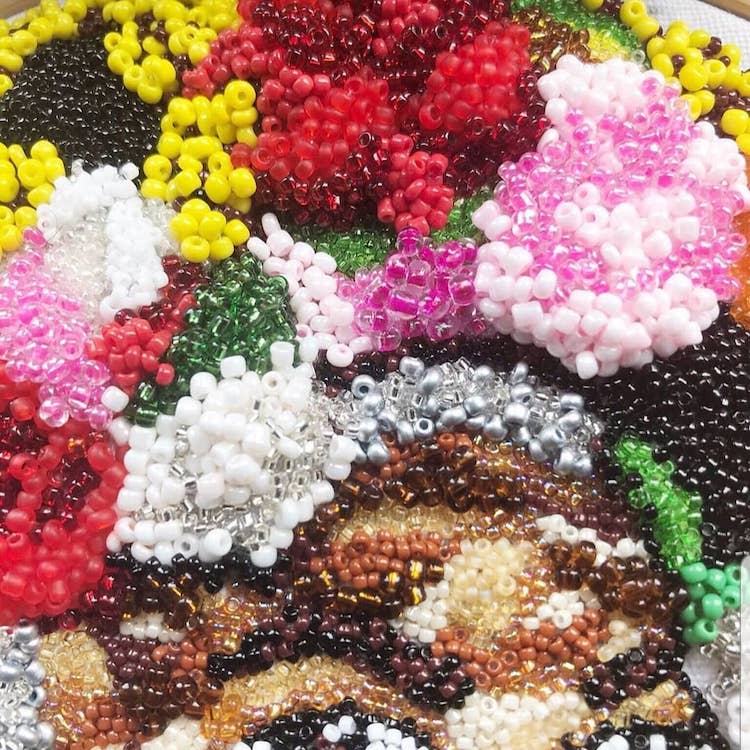 Bead embroidery by Celia Jayi