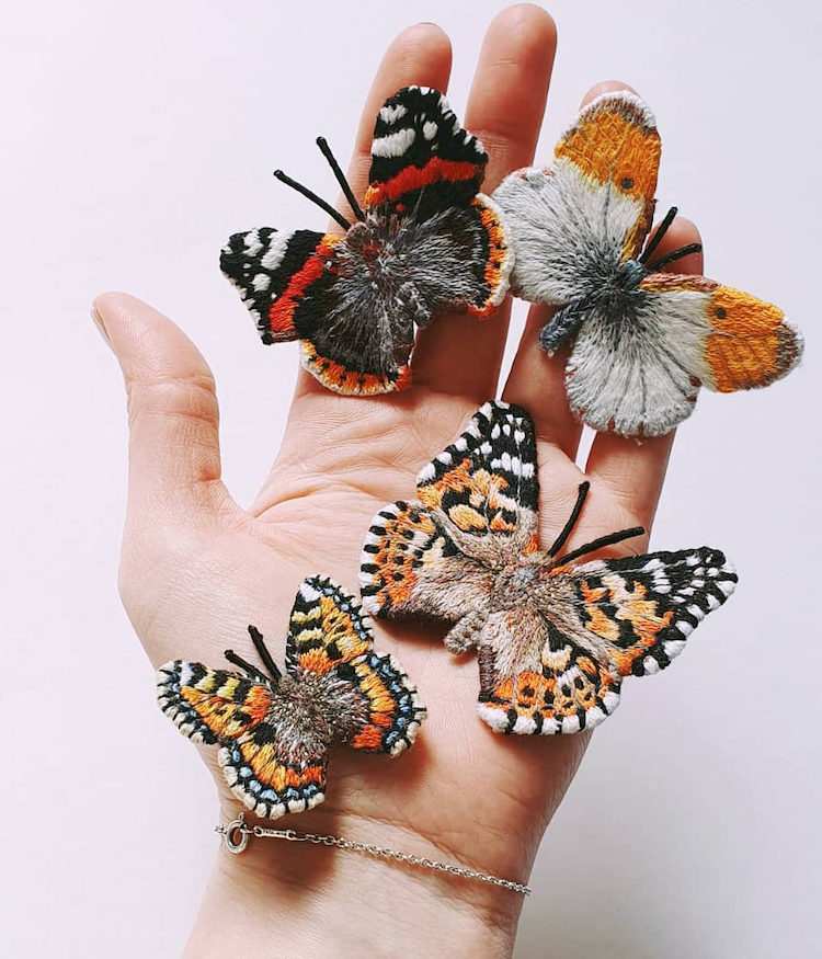 Butterfly embroidery by Georgie K. Emery