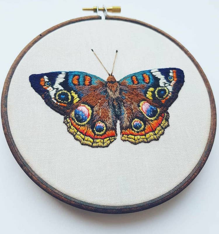 Butterfly embroidery by Georgie K. Emery