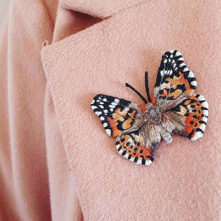 Butterfly embroidery by Georgie K. Emery