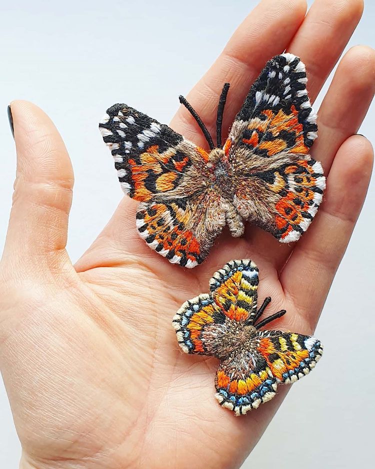 Butterfly embroidery by Georgie K. Emery